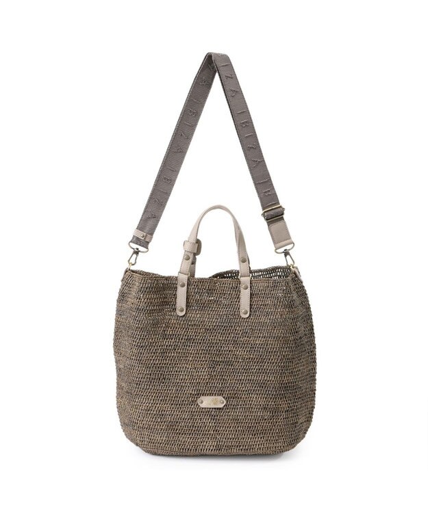 IBIZA ラフィア　2WAYバッグ（草木染め） グレー