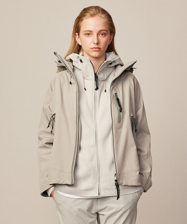 JOSEPH ABBOUD MOUNTAIN 【ストレッチ/撥水/防水素材/イタリア素材/ライナードッキング対応】マウンテンシェル パーカー ライトグレー系