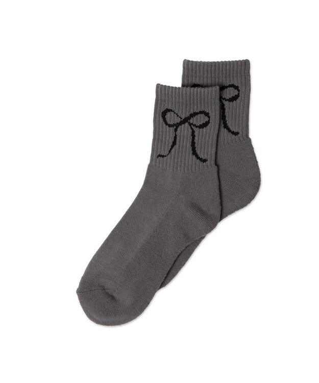 WEGO 底パイルデザインソックス（丈14㎝） ダークグレー
