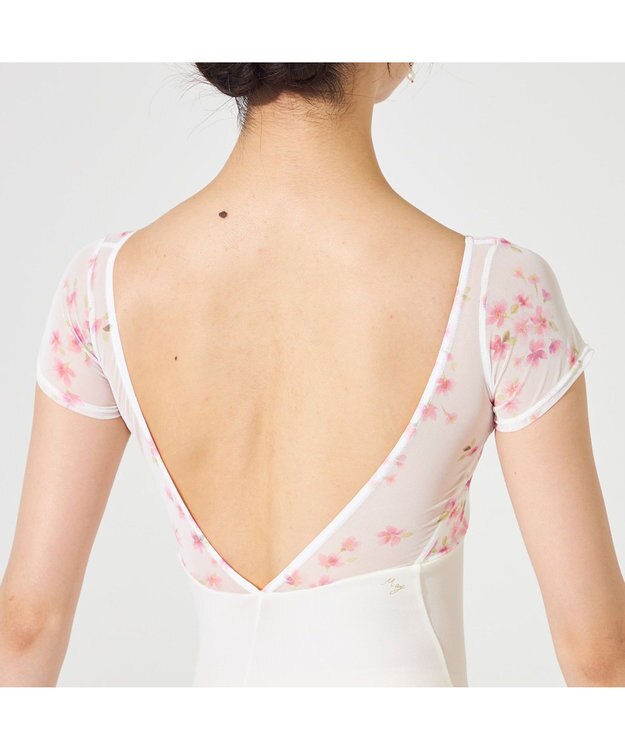 Chacott 【MAY NAGAHISA】キャップスリーブレオタード ホワイトプリント