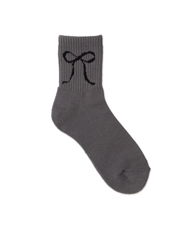WEGO 底パイルデザインソックス（丈14㎝） ダークグレー