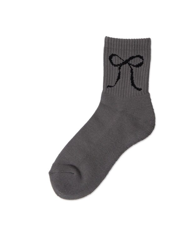 WEGO 底パイルデザインソックス（丈14㎝） ダークグレー