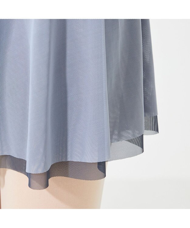 Chacott リバーシブルキュロットスカート サックスブルー