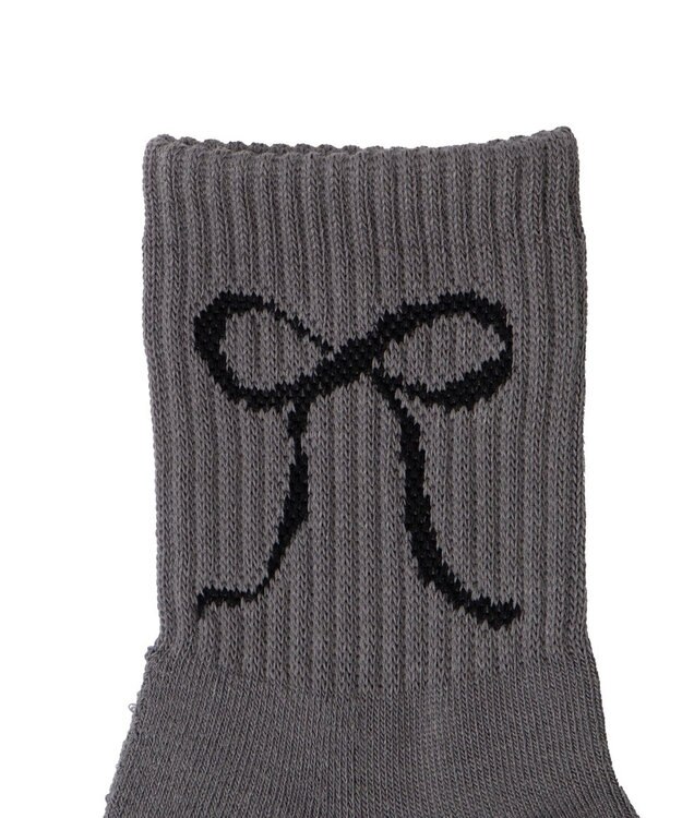 WEGO 底パイルデザインソックス（丈14㎝） ダークグレー