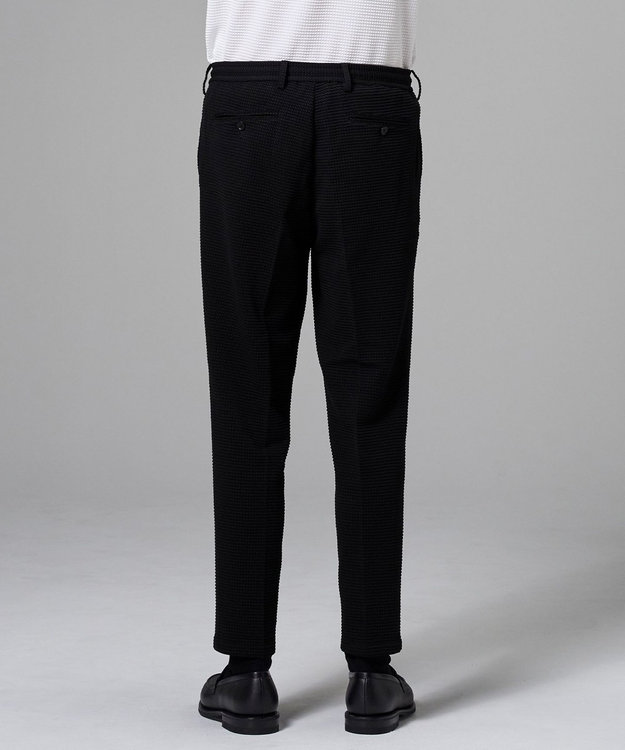 JOSEPH HOMME 【オリジナル素材 /ウエストゴム仕様】ライトタックジャージー  ドロスト付テーパードパンツ / PEGG CONVERTIBLE ブラック系