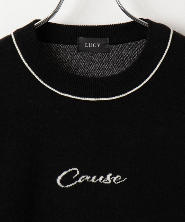 WEGO アウトリンキングニットプルオーバー ブラック