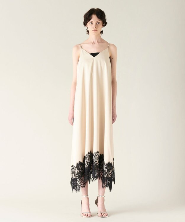 GRACE CONTINENTAL レースコンビ2wayキャミワンピース ベージュ