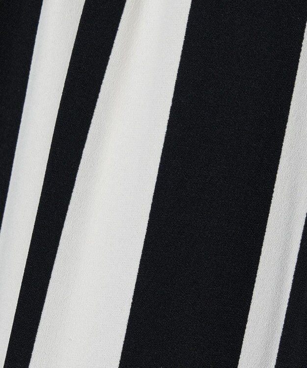 JOSEPH ストライプクレープ　プリーツドレス Ivory/Black