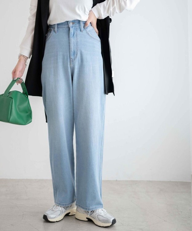WEGO ルーズストレートデニムパンツ デニム淡色