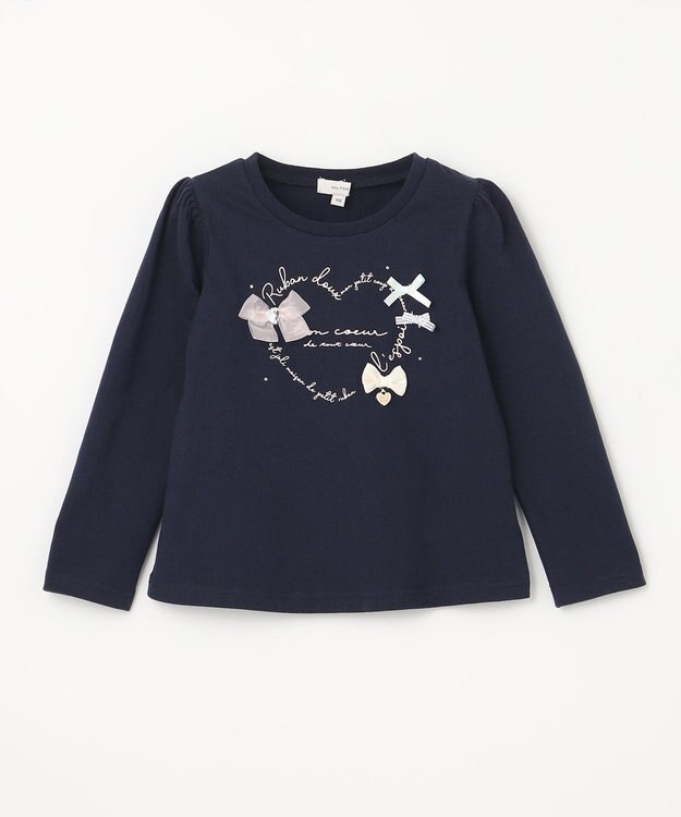 ANY KIDS リボン 長袖 Ｔシャツ ネイビー