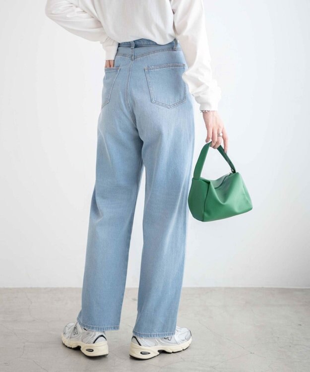 WEGO ルーズストレートデニムパンツ デニム淡色