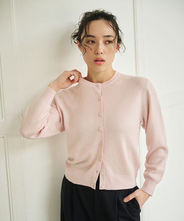 #Newans 【カシミヤ混】コンパクトニットカーディガン ピンク