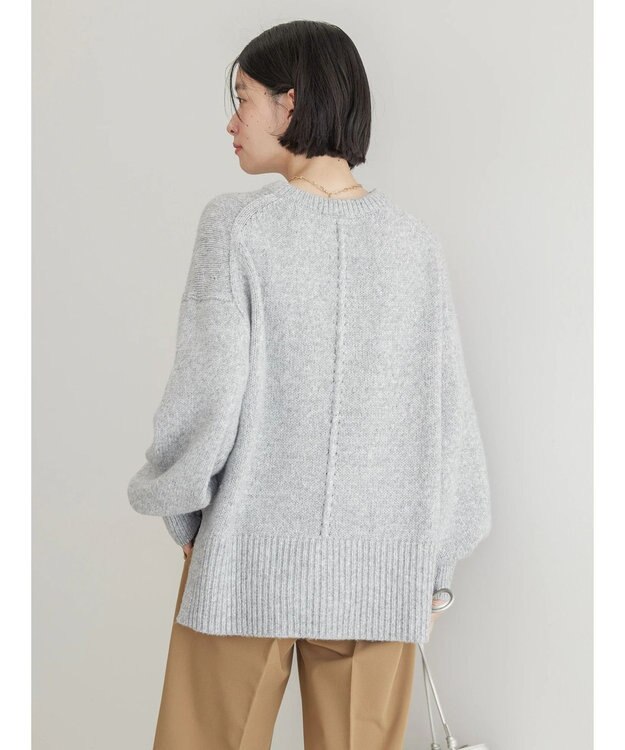 AMERICAN HOLIC サイドスリット袖ボリュームニットプルオーバー Light Gray Mixture
