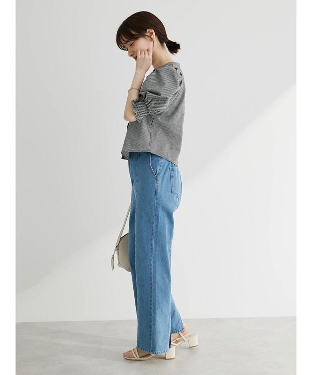 Green Parks ・ＥＬＥＮＣＡＲＥ　ＤＵＥ　バックスリットデニムパンツ Light Indigo