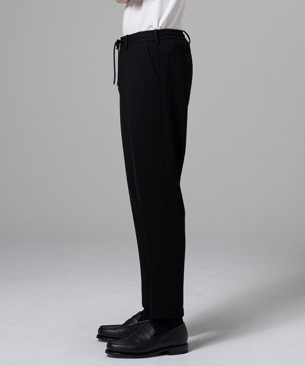 JOSEPH HOMME 【オリジナル素材 /ウエストゴム仕様】ライトタックジャージー  ドロスト付テーパードパンツ / PEGG CONVERTIBLE ブラック系