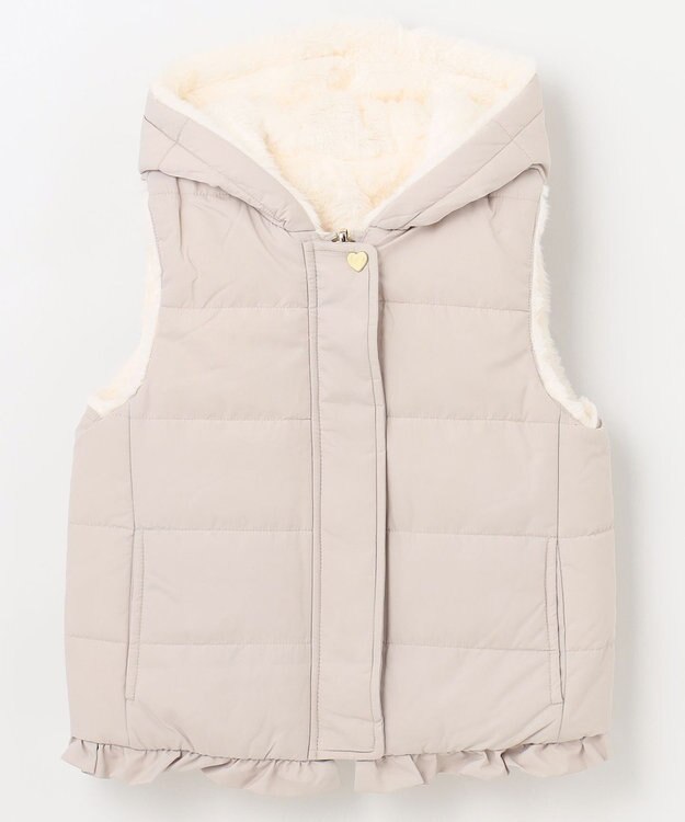 ANY KIDS ボア リバーシブル ベスト ベージュ×エクリュ