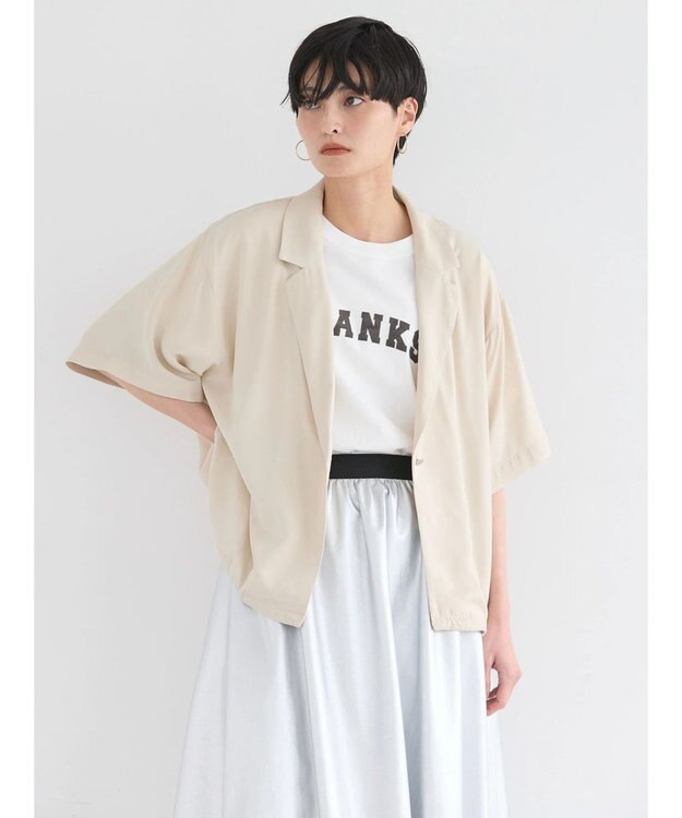 AMERICAN HOLIC ドロスト開襟ニュアンスジャケット Light Beige