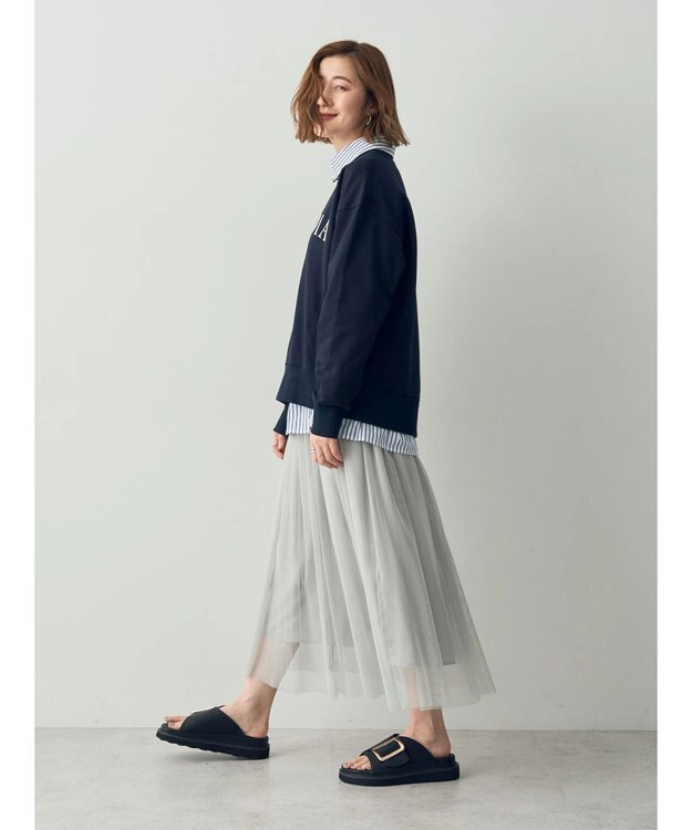 YECCA VECCA ラメチュールギャザースカート Light Gray