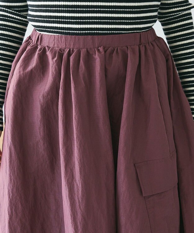 CRAFT STANDARD BOUTIQUE ナイロンワークギャザースカート Bordeaux