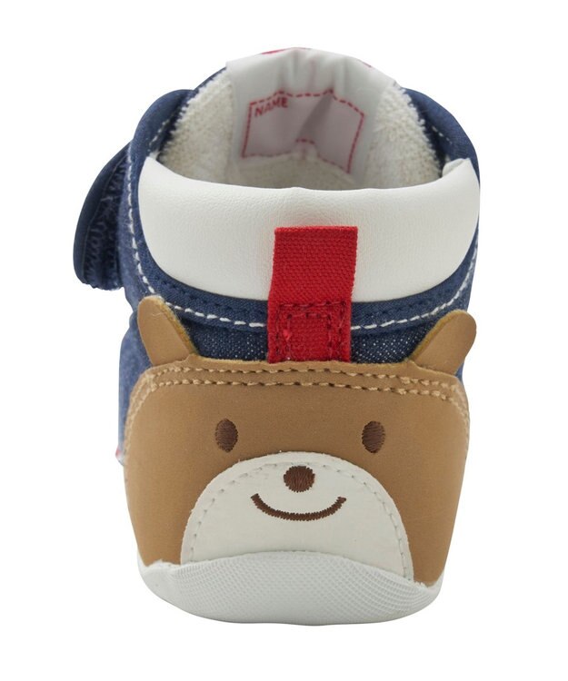 MIKI HOUSE HOT BISCUITS 【11.5-13.5cm】 かかと顔ドン デニム ファーストベビーシューズ 紺