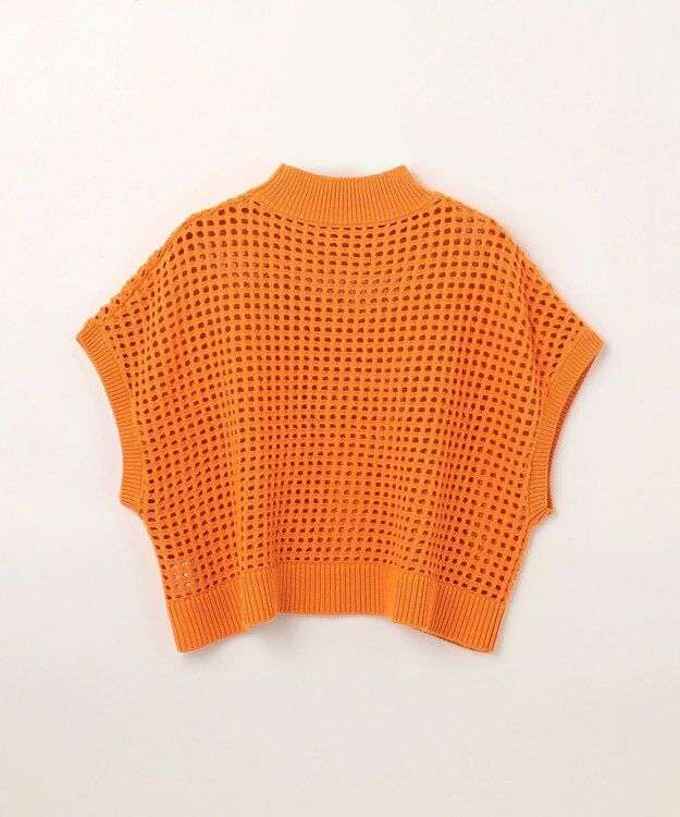 GRACE CONTINENTAL メッシュルーズニットトップ オレンジ