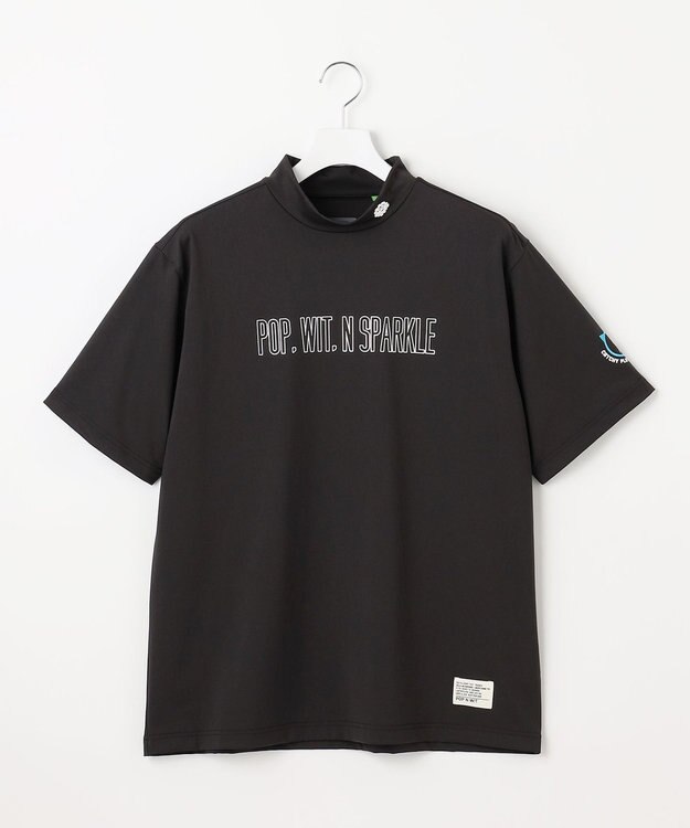 PW CIRCULUS 【吸水速乾 / UV遮蔽率99.5% UVカット / ストレッチ】【MEN】アニマルグラフィックモックT ゴルフ ブラック系