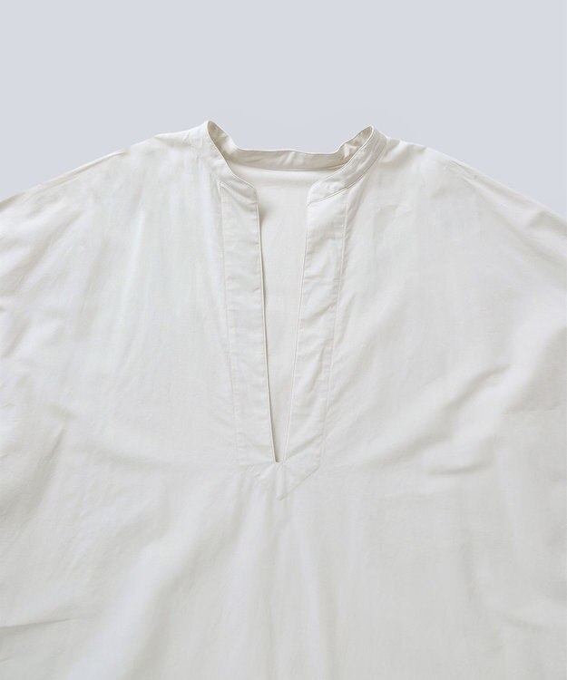 WHITE MAILS COTTON PAPER COMPACT POPLIN KAFTAN ドレス オフホワイト