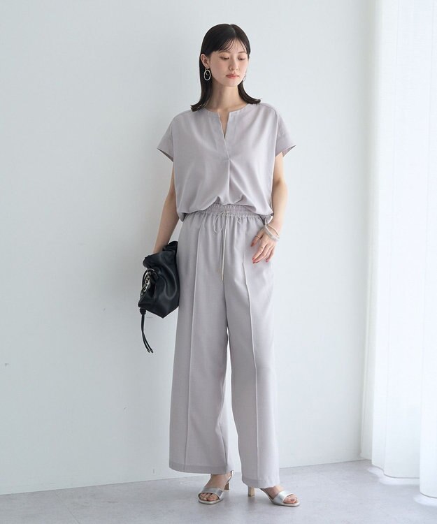 YECCA VECCA 【マシンウォッシャブル】サラサラスキッパーブラウス Light Gray