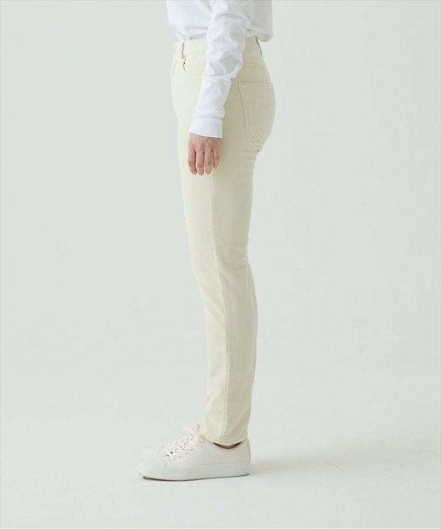 caqu スリムストレート 裏起毛コーデュロイパンツ ivory