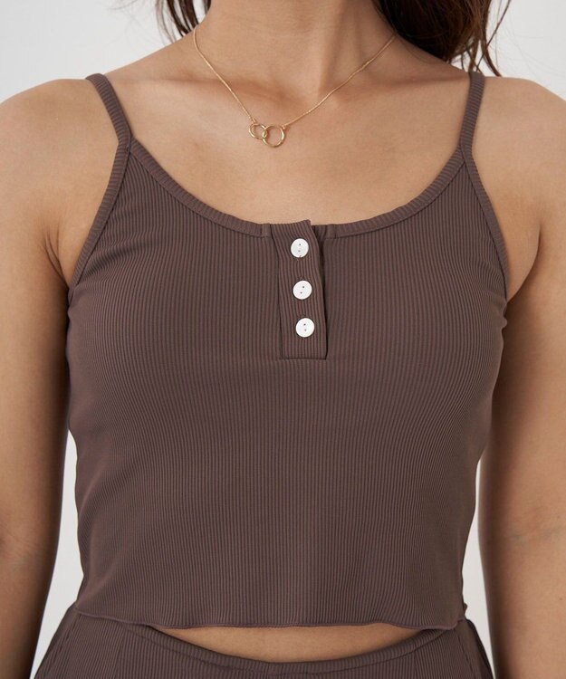 OP／FILA 【ocean pacific】ラッシュガード付き水着4点セット キャミデザイン ブラウン