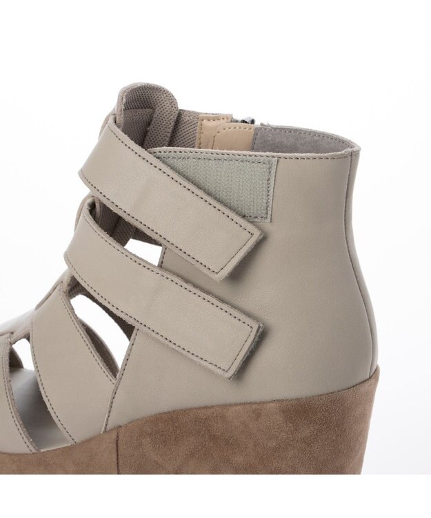 MODE ET JACOMO <D'ICI>グラディエーターウエッジブーツサンダル ライトグレー