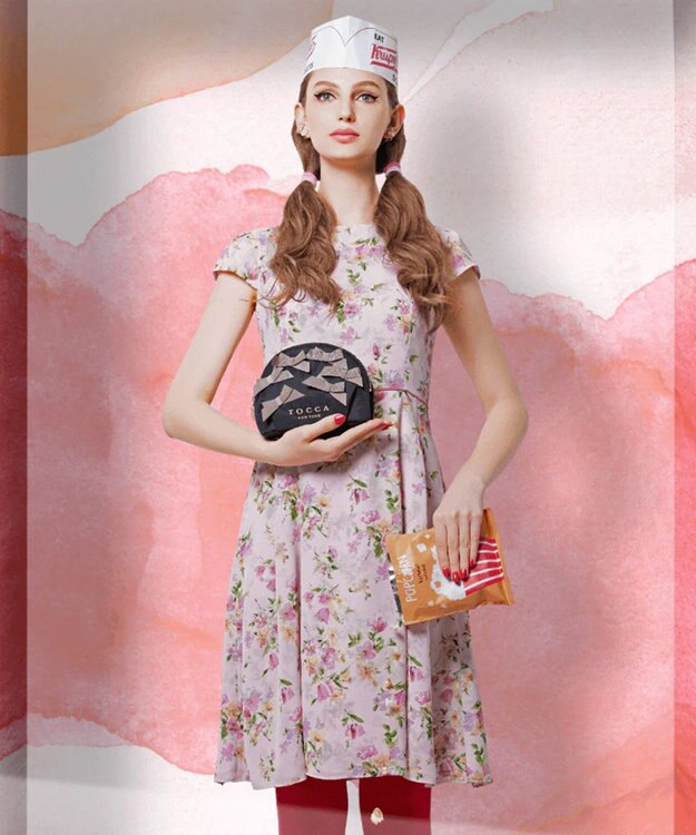 TOCCA 【洗える！】WATERCOLOR HARMONY ドレス ピンク系