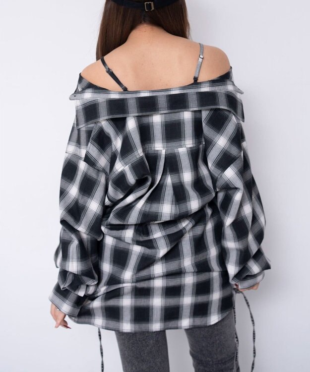 WEGO 2WAYオフショルシャツ ブラック