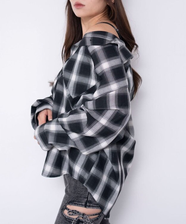 WEGO 2WAYオフショルシャツ ブラック