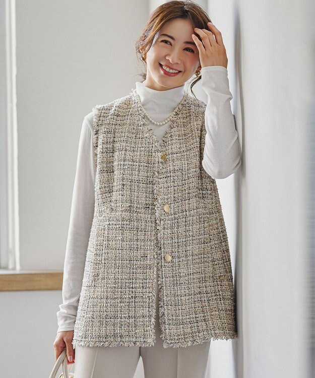 23区 【先行予約】GIOLICAツイード フォルム ジレ