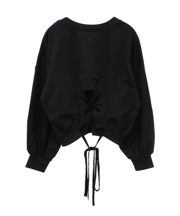 Green Parks ａ．バックレースアップスウェット Black