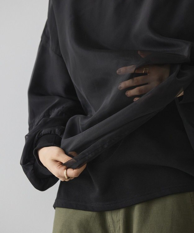 AMERICAN HOLIC オーガンジーレイヤードスウェット Charcoal Gray