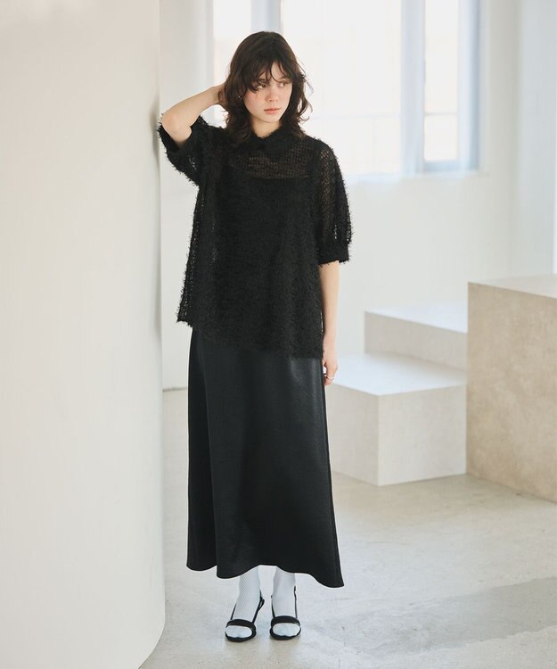 #Newans フィラッフィパフスリーブプラウス ブラック