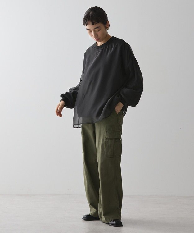 AMERICAN HOLIC オーガンジーレイヤードスウェット Charcoal Gray