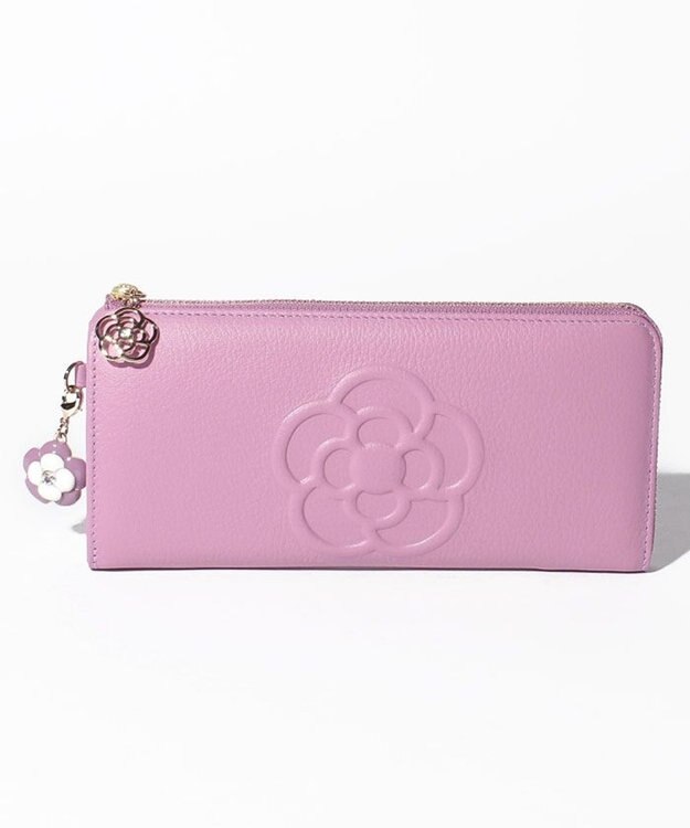 CLATHAS ワッフル　Lファスナー長財布 ラベンダー