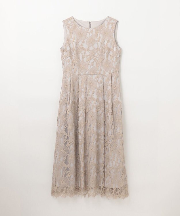 GRACE CONTINENTAL リバーレースタックドレス ベージュ