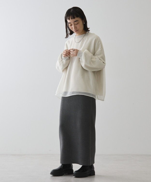 AMERICAN HOLIC オーガンジーレイヤードスウェット Ivory