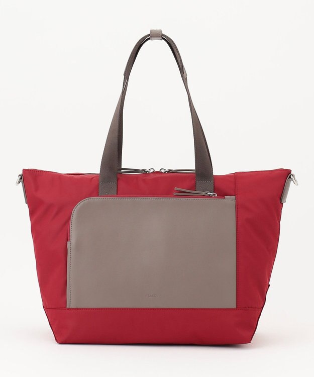 Y'SACCS ナイロン×リサイクルレザー　コンビマルチトート ワイン