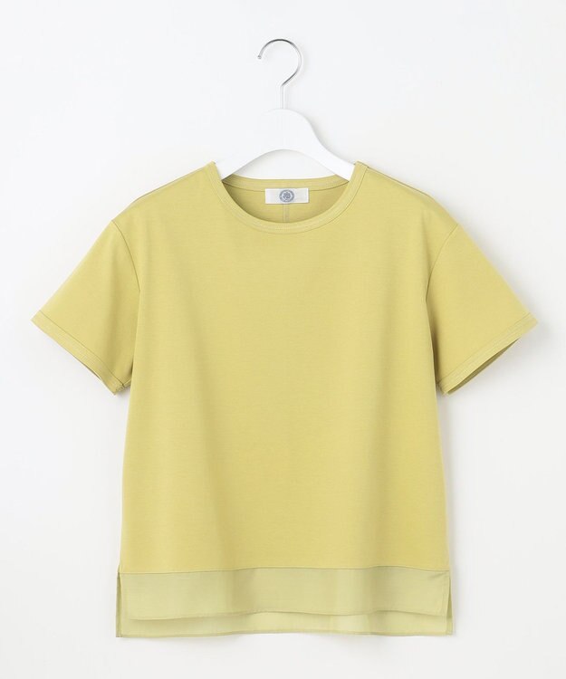 J.PRESS LADIES 【WEB限定カラーあり・洗える】コットンスムース シアーデザイン カットソー ピスタチオ系