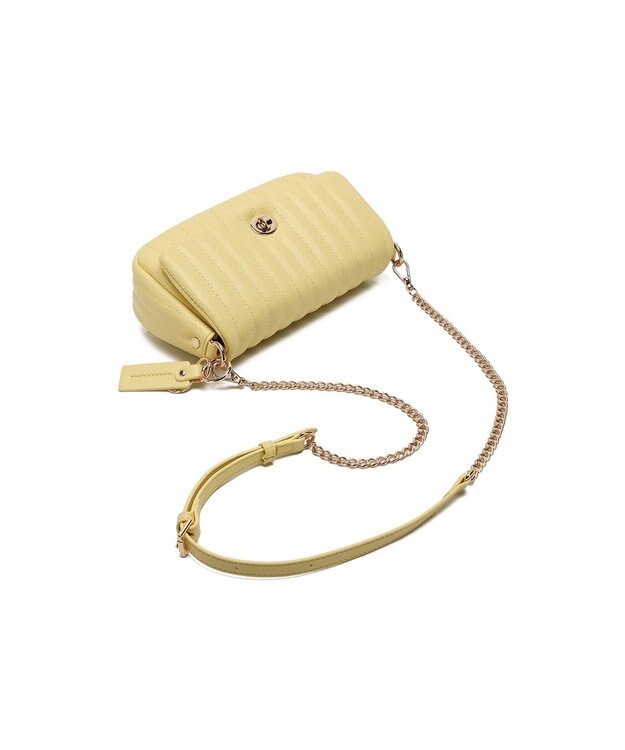 style code 【MERCURYDUO/マーキュリーデュオ】ストライプキルティング　フラップショルダーバッグ イエロー