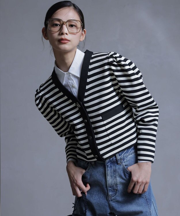 組曲 S 【組曲×setsuko sagittaire】kinakoスポンディッシュ ニットジャケット ブラック系1