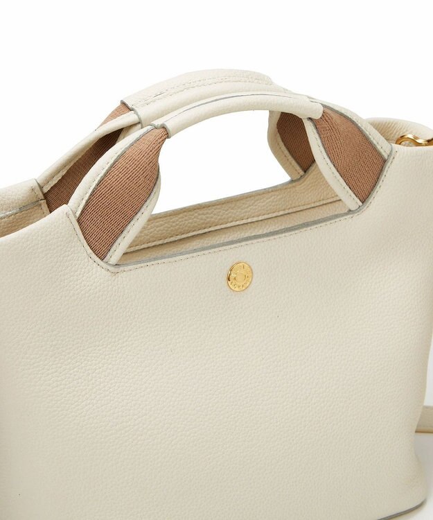 TOPKAPI 【TREASURE TOPKAPI】ソフトシュリンク テープハンドル ショルダー付きミニ トート バッグ ホワイト