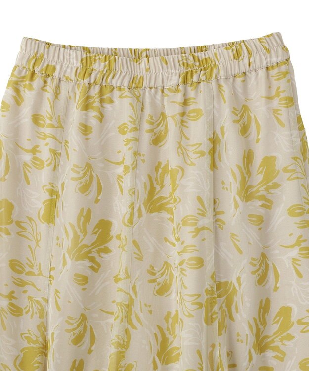 YECCA VECCA ボタニカル柄シアーロングスカート Yellow