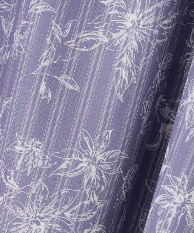 ANY SIS 【洗える】ラインフラワーストライプ スカート ライトブルー系