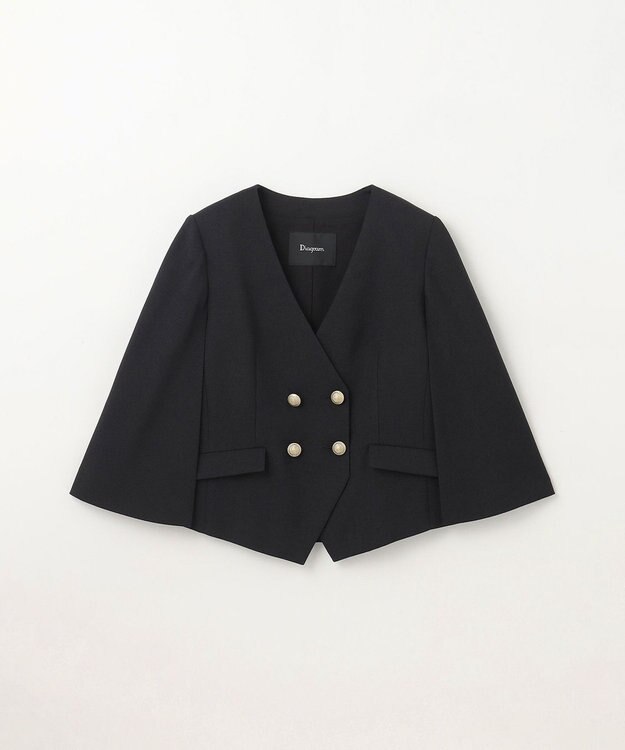 GRACE CONTINENTAL ケープスリーブジャケット ブラック